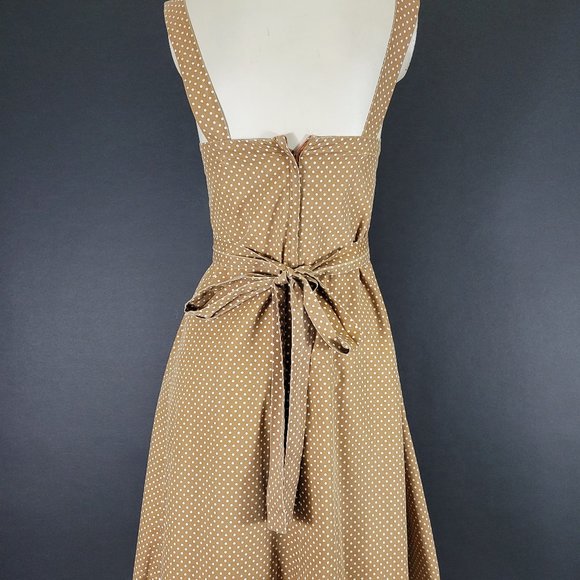 ❗️SOLD❗️70s Polka Dot Floral Patchwork Pinafore Dress - Picture 10 of 15